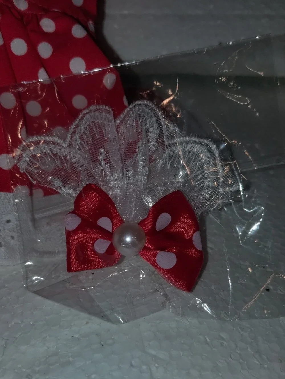 Pet Mickey Mouse Red Polka Dot Dress S